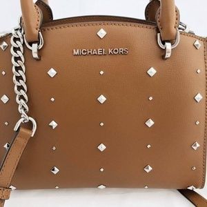🆕 NWT Michael Kors Ellis Small Satchel Brown